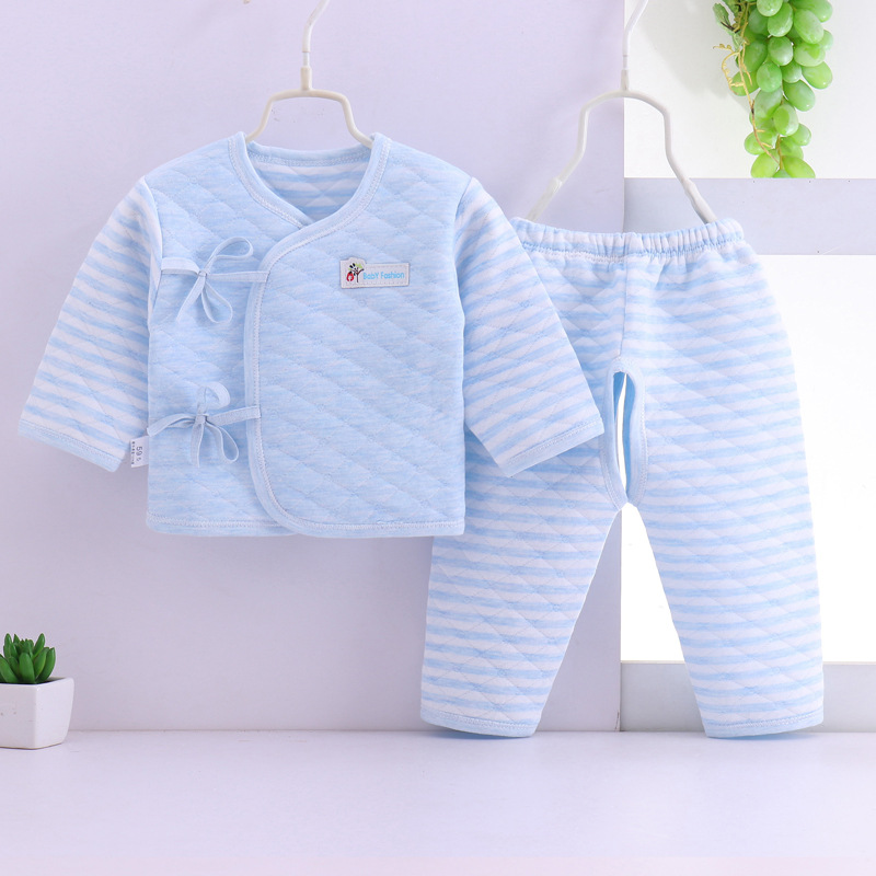新生儿衣服三层保暖夹棉保暖内衣