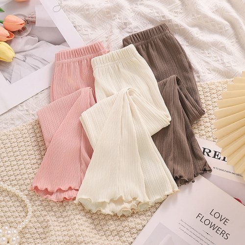 女童卷边喇叭裤夏季薄款公主风儿童女宝宝洋气防蚊裤百搭长裤子潮