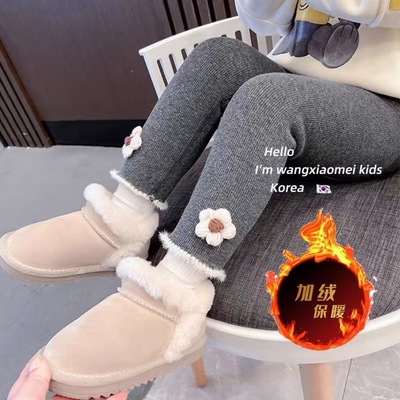 女童打底裤秋冬新款加绒/不加绒洋气百搭一体绒裤子潮