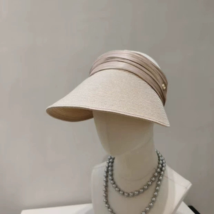 空顶帽女夏天出游户外防紫外线太阳帽女度假防晒草帽大檐遮阳帽子