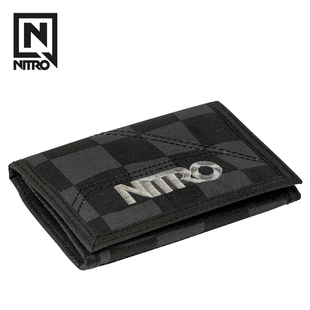 竖款 卡包手拿包 钱包多层票夹欧美青年钱夹男士 NITRO牛津布3折短款