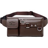 2021新款 胸包男真皮质感防水腰包 男款 潮工地干活大容量多功能斜