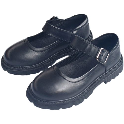 Японская обувь для мальчиков, туфли на липучке на платформе для кожаной обуви