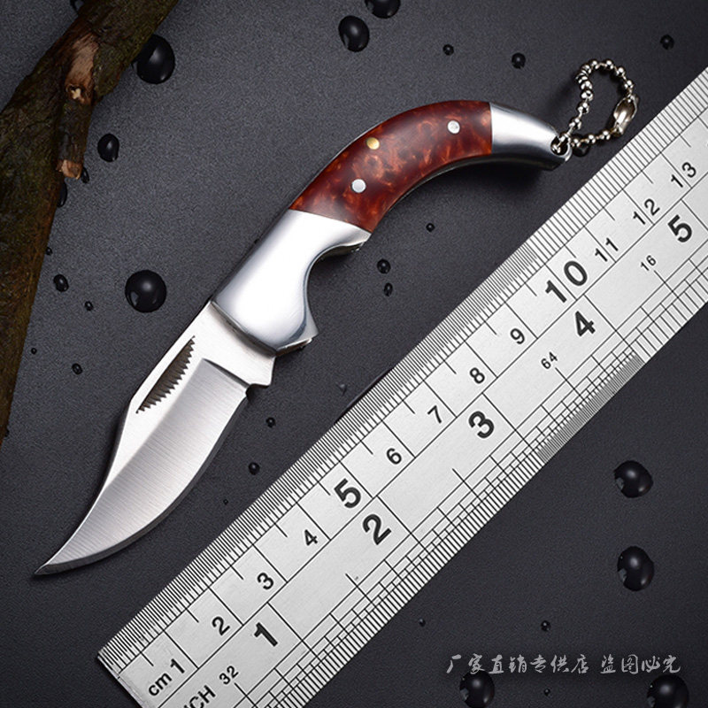 迷你户外折叠刀高硬度精美钥匙扣随身小刀防身便携折刀袖珍水果刀