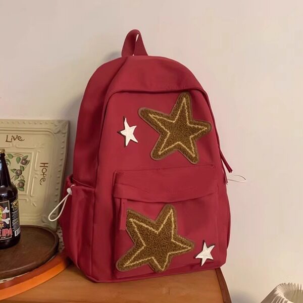 原创五角星书包初中女生小众设计双肩背包