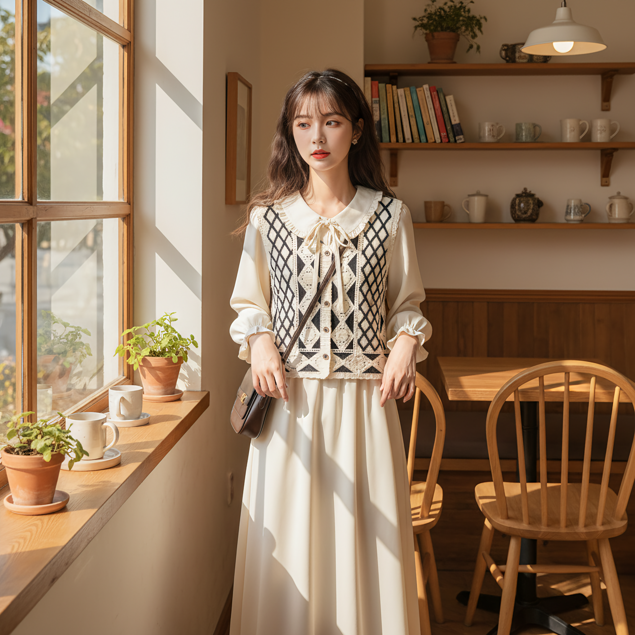 春秋绣花马甲开衫外搭无袖叠穿薄款女小个子背心百搭短款针织坎肩