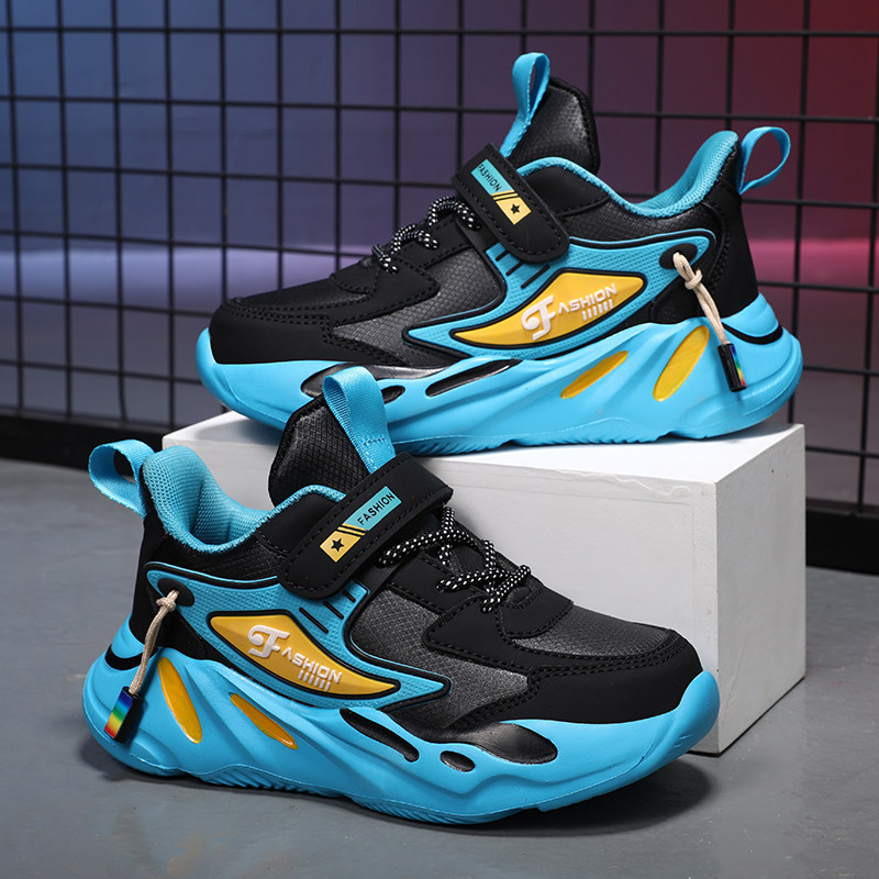 ABC XZPQ男童运动鞋春秋季款儿童鞋子男孩跑步鞋皮面防水中大童女