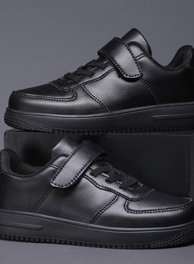 ABC IM儿童鞋子男童小白鞋女童黑色运动鞋皮面防水板鞋跑步鞋春秋