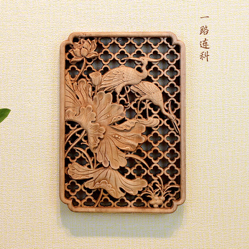 东阳木雕明清古典香樟木挂件镂空