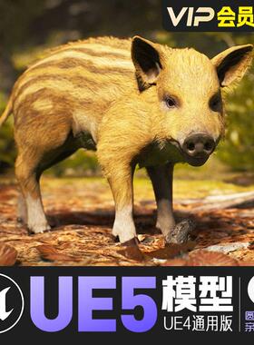 UE5虚幻4_卡通风格化野猪幼崽动画模型Animalia-Wild Boar young