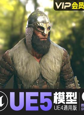 UE5虚幻4_中世纪维京持斧战士动画角色模型Viking Ulf