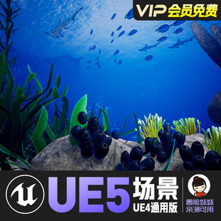 UE4虚幻5_Q版海洋海底珊瑚礁石鱼群场景Ocean Environment Pack