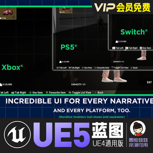 UE5虚幻4通用叙事UI界面组件系统蓝图Narrative Common UI