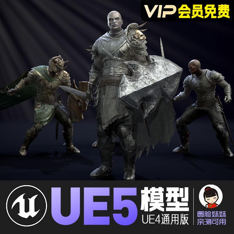 UE5虚幻4_堕落黑暗骑士动画角色模型Fallen Knight