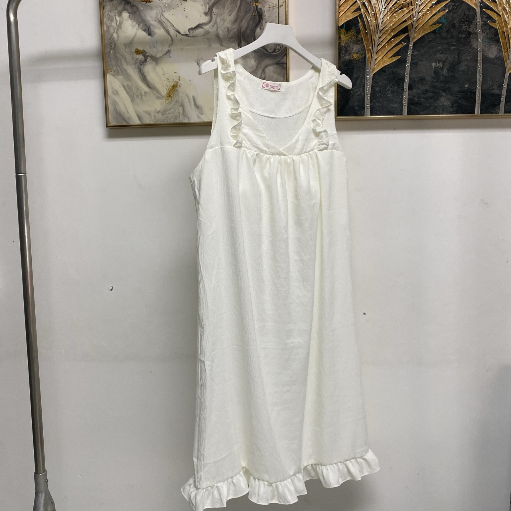 吊带睡裙夏季露背纯棉韩版简约ins公主风睡衣女连衣裙夏天家居服
