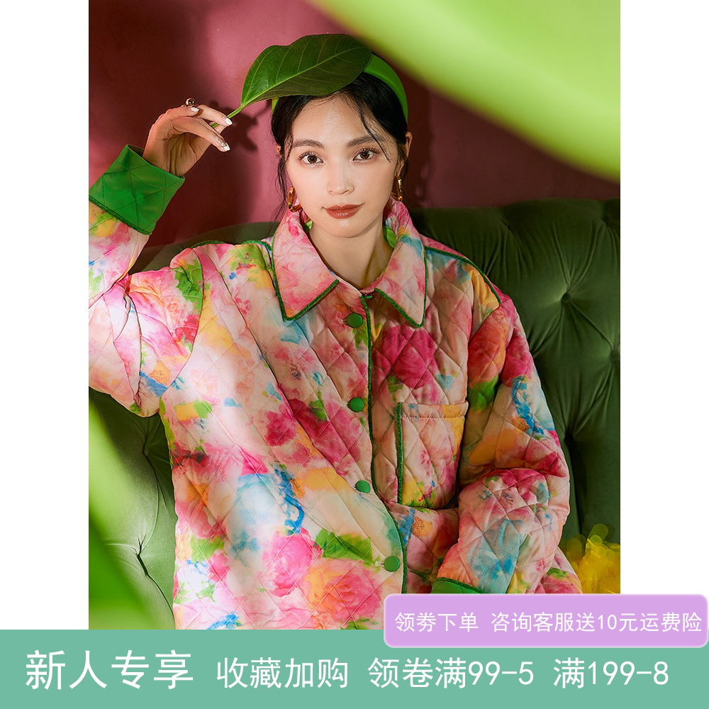 长裤印花夹棉女加厚加绒家居服