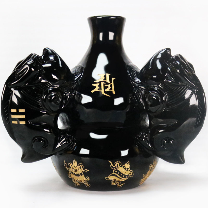 【八宝运财大赚房】 天然黑曜石葫芦吸财龙摆件客厅玄关商铺