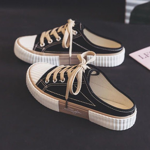 广东广州惠州女鞋新华城帆布半拖鞋半托夏季温州蒲田甫田福建晋江