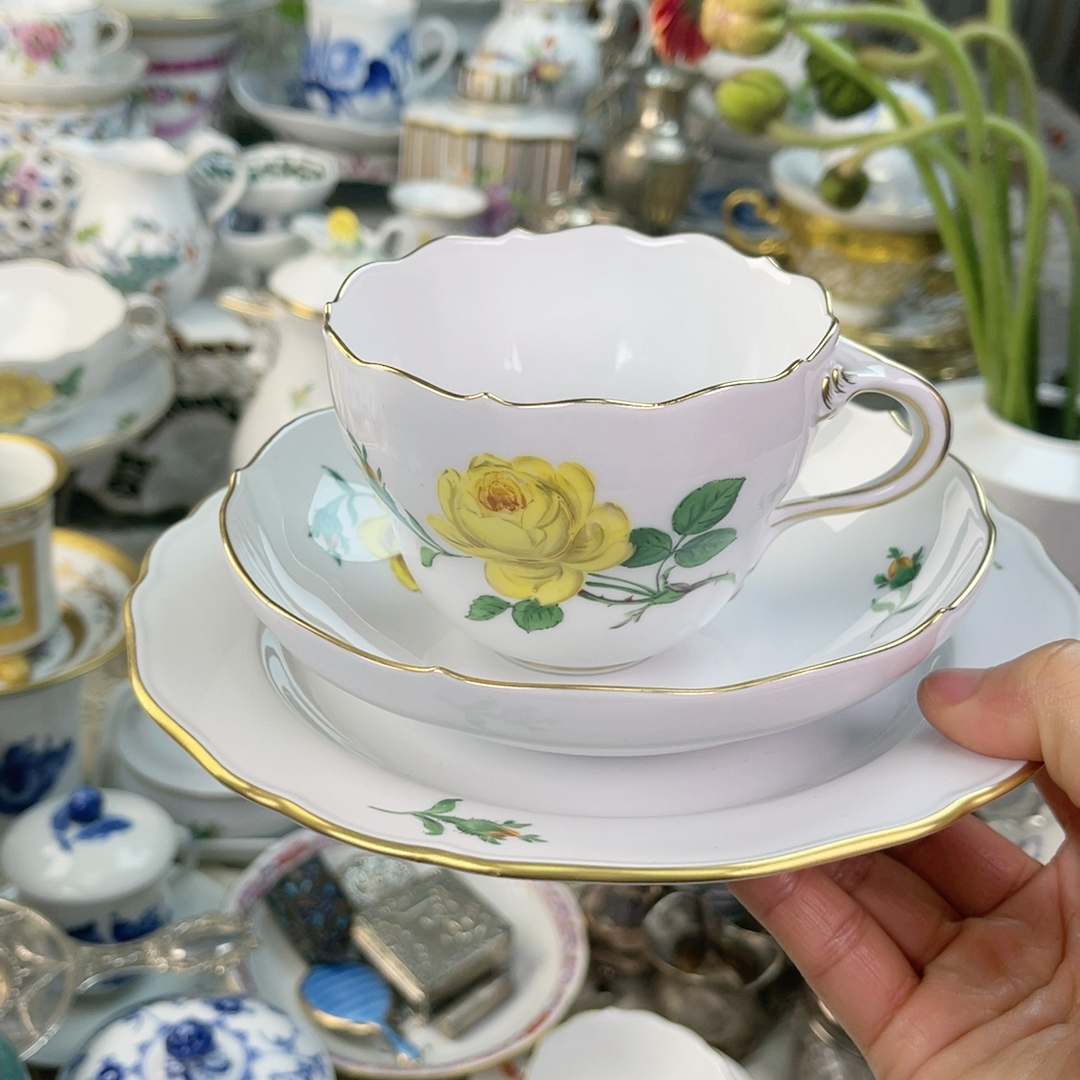 特价Meissen二等咖啡杯三件组