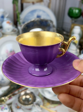 特价古董老杯紫色釉摩卡杯50-60ml
