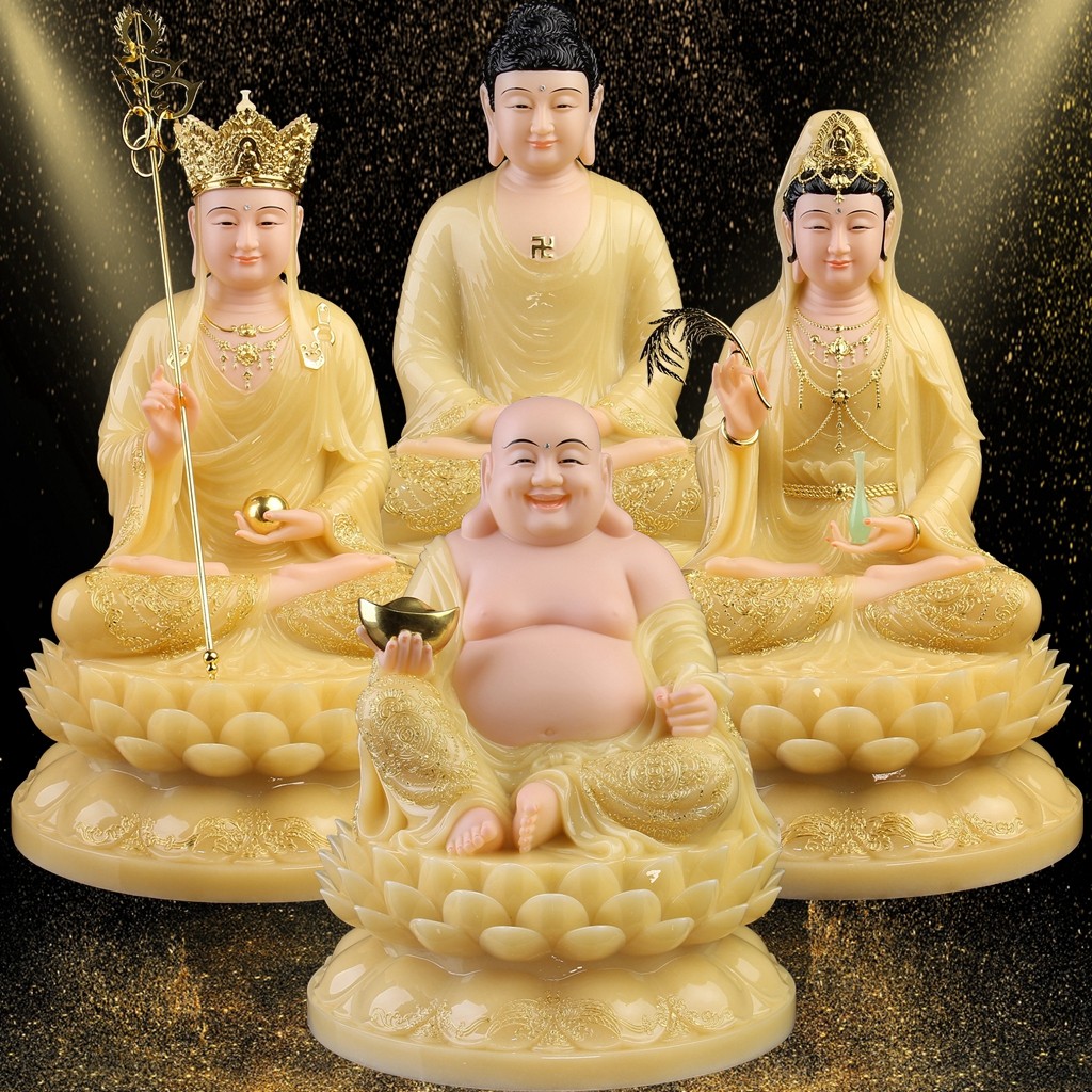 释迦牟尼佛佛祖南海观音菩萨地藏王大肚弥勒佛笑佛汉白玉佛像摆件
