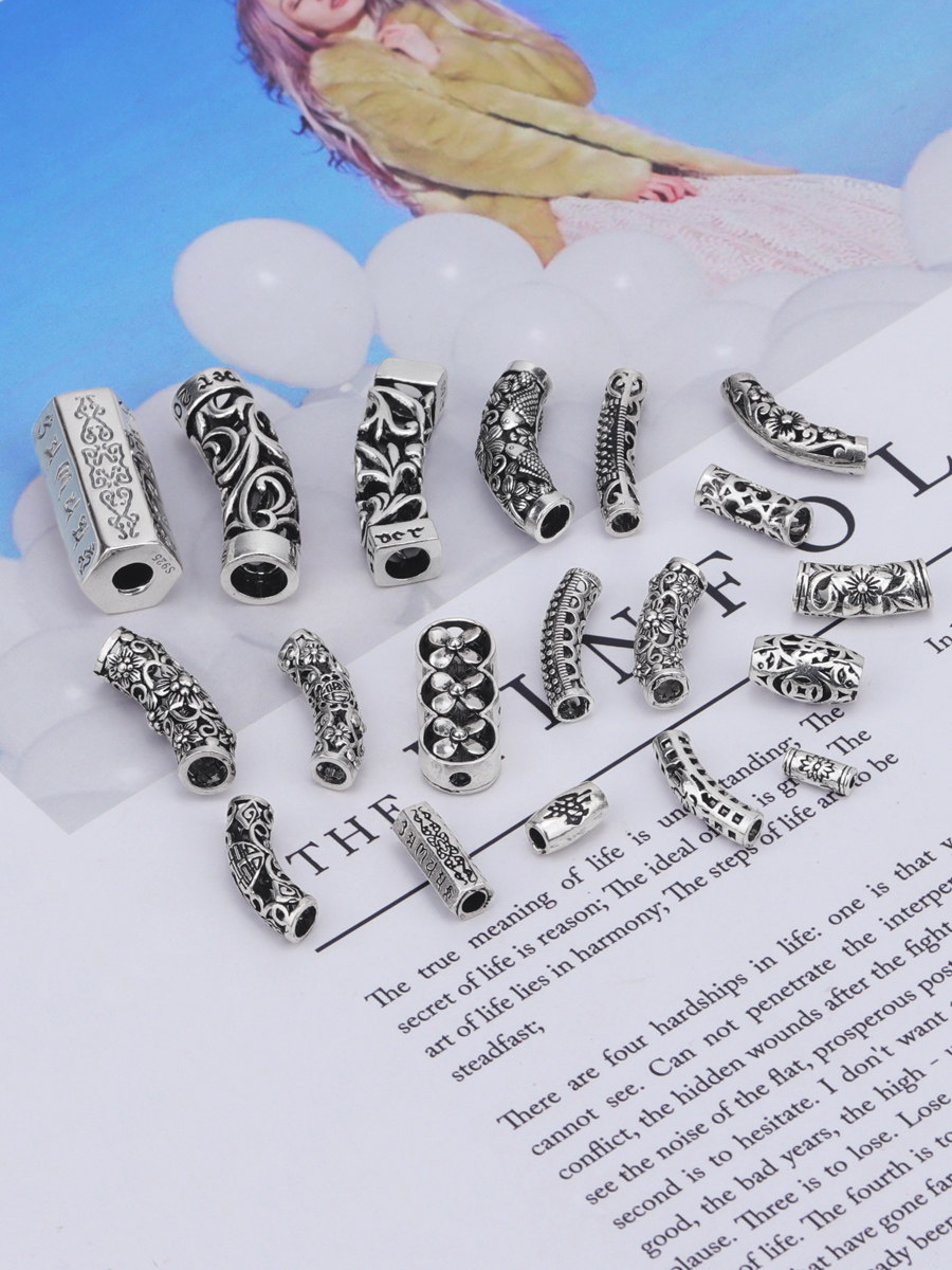 더블 일레븐 DIY 액세서리 PASSEPARTOUT 수제 레드 로프 디자인 액세서리 소재 구부러진 파이프 비드 선물