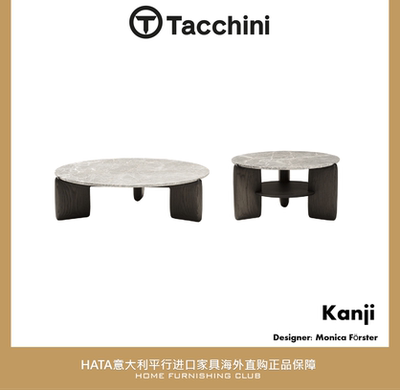 Tacchini茶几大理石木质腿进口
