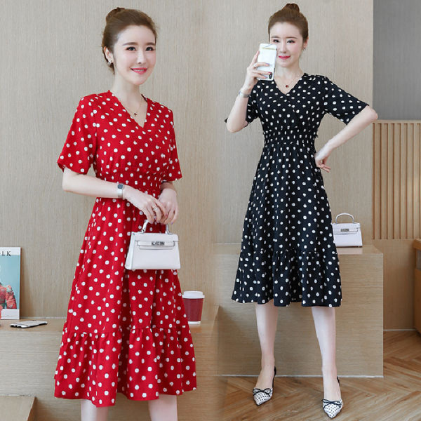 Mid length slim dress with new style in summer