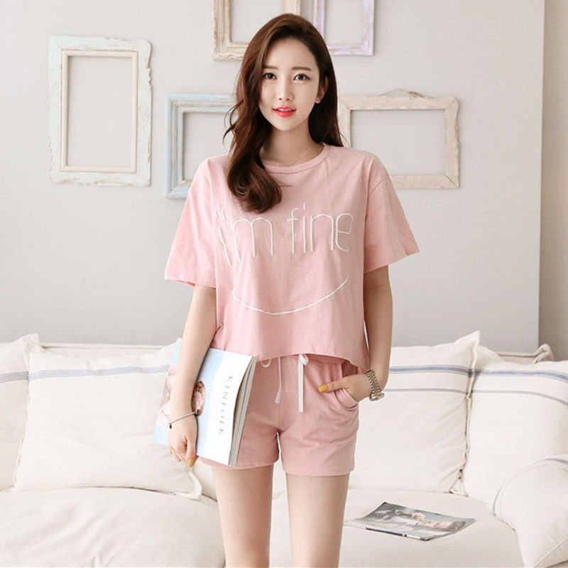 Loose casual 2-piece sweater suit women's shorts short sleeve sportswear