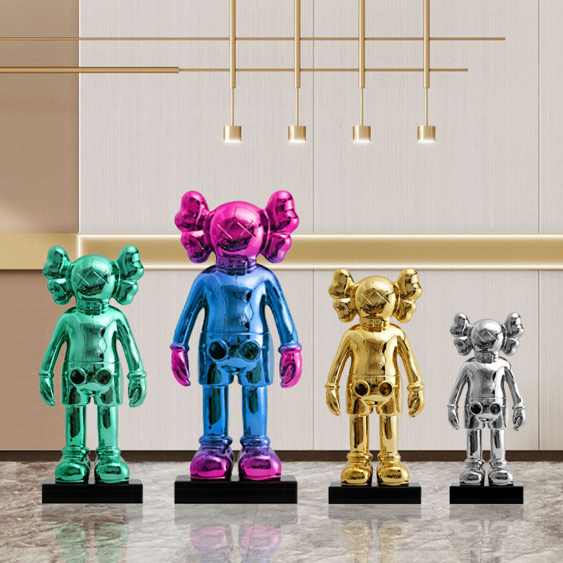 卡通kaws暴力熊轻奢大摆件售楼处酒店样板房间落地公仔雕塑艺术品