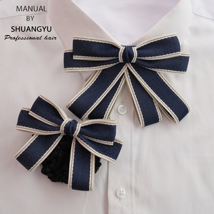 领花女职业银行领结建行工行电信柜员职业装西装正装头花别针配饰