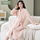 夹层全棉空气棉浴袍中长款 纯棉长袖 浴衣 2026年新款 睡袍女士春秋季