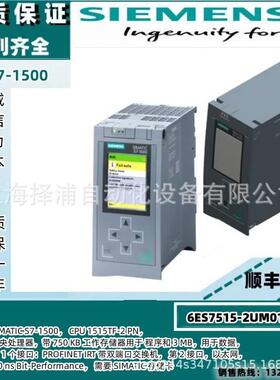 6ES7515-2UM01-0AB0西门子S7-1500CPU1515TF-2PN中央处理器可编程