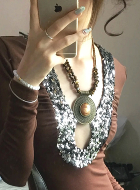 法式复古串珠项链女小众设计感高级轻奢气质锁骨链2025新款颈链
