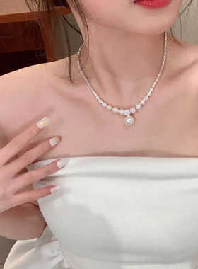 法式浪漫小众设计高级感项链气质名媛颈链时尚百搭冷淡风锁骨链