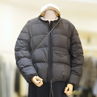 zaw大码短款羽绒服女款冬季2025新款白鸭绒小个子圆领超好看外套