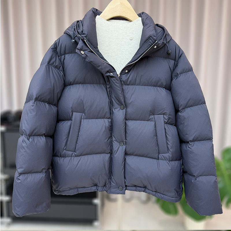 zaw大码女装短款90白鸭绒羽绒服冬季胖mm200斤宽松显瘦面包服外套