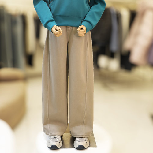 大码加绒牛仔裤女秋冬