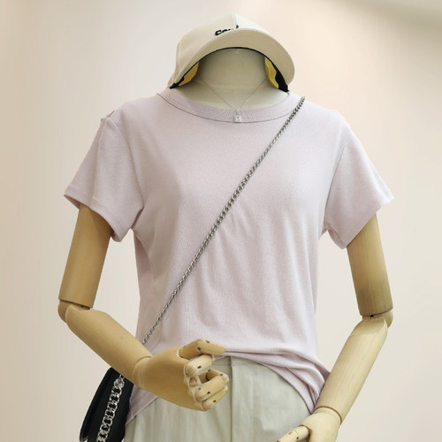 大码棉麻基础款正肩短袖t恤女