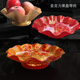 亚克力水果盘糖果瓜子盆带托有底座贡品干果盆家用供盘莲花中式 红