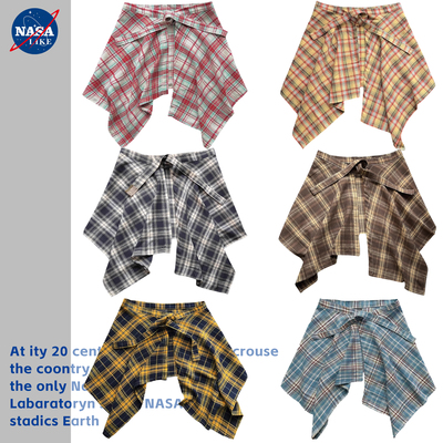 美式风男女生屁帘牛仔裤叠穿复古格子瑜伽防走光遮罩跳舞屁帘下摆