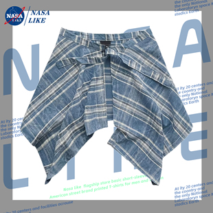 复古格子屁帘男女叠穿遮肉臀胯瑜伽骑行防走光绑屁帘腰封舞蹈腰巾