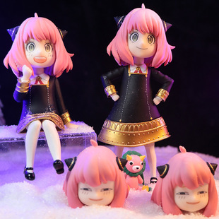 gk间谍过家家周边瓜神阿尼亚阿妮亚福杰可换头双头雕手办摆件模型