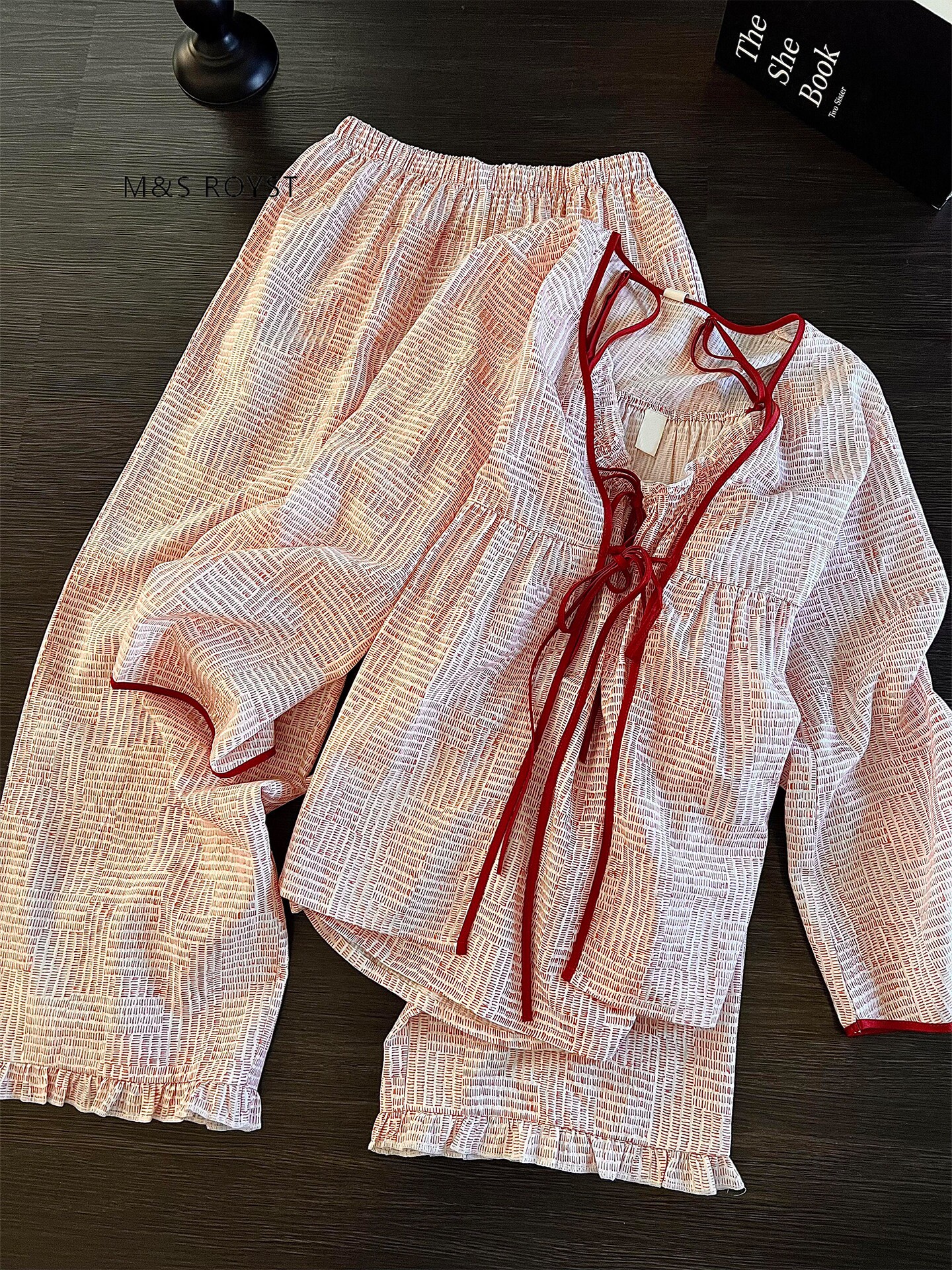 维多利亚绑带纯棉睡衣女2026年新款春季复古长袖高级感居家服套装