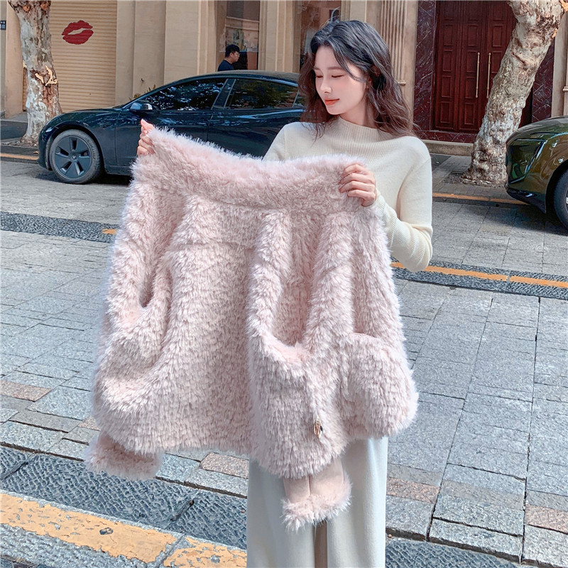 ~档口有货粉色皮毛一体外套2C118-M862-P195K288,女装短外套,2C118