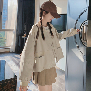 大货~PU皮拼接短外套皮衣女2C118-W380-P135控188图片