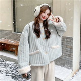 有货~浅蓝色内里羊羔毛派克服加厚棉服2C118-M868-P215-控318，女装皮草，2C118