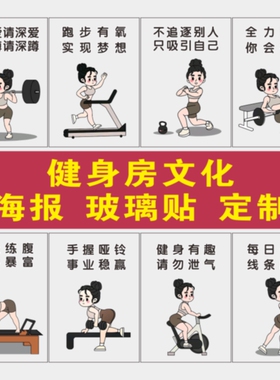 健身房玻璃贴励志减肥海报