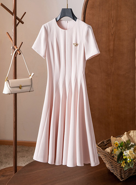 多片剪裁 版型封神！高级垂坠感收腰显瘦气质连衣裙大摆A字裙春夏