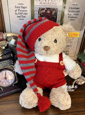 Steiff熊衣服泰迪熊毛衣连体裤丹麦圣诞娃衣nici小熊玩偶衣服